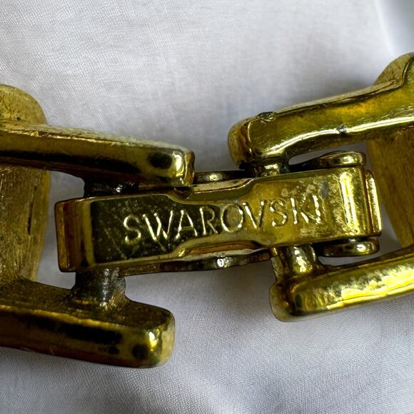 Swarovski Swan Signed Pave Crystal Collar Necklace and Earrings Jewelry Set - Picture 6 of 8